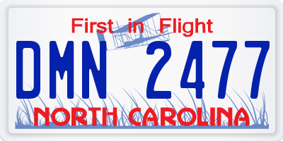 NC license plate DMN2477