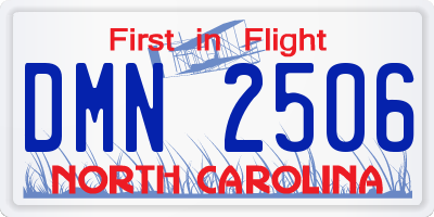 NC license plate DMN2506