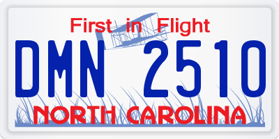 NC license plate DMN2510