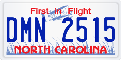 NC license plate DMN2515