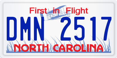 NC license plate DMN2517