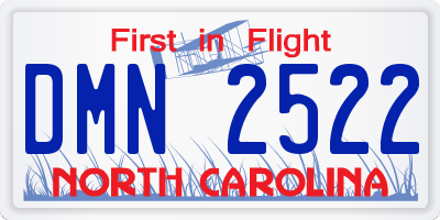 NC license plate DMN2522