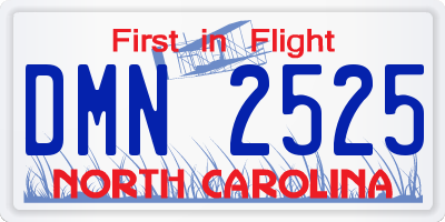 NC license plate DMN2525