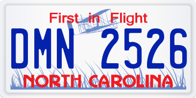 NC license plate DMN2526