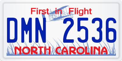 NC license plate DMN2536