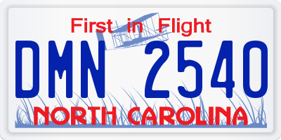 NC license plate DMN2540