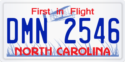 NC license plate DMN2546