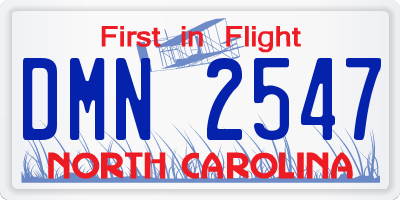 NC license plate DMN2547