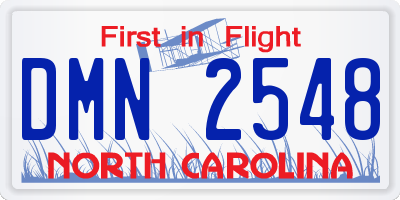 NC license plate DMN2548