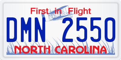 NC license plate DMN2550