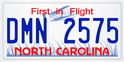 NC license plate DMN2575