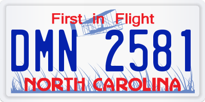 NC license plate DMN2581