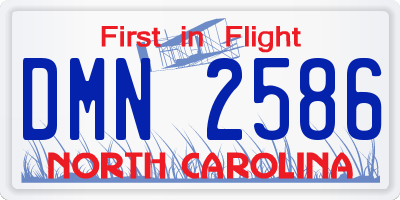 NC license plate DMN2586