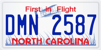 NC license plate DMN2587