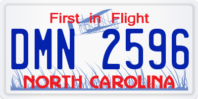 NC license plate DMN2596