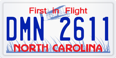 NC license plate DMN2611