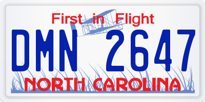 NC license plate DMN2647