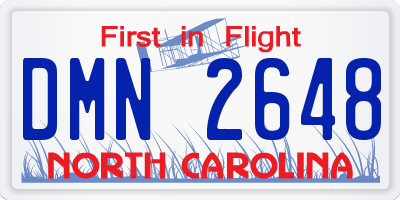 NC license plate DMN2648