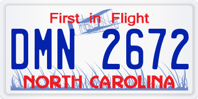 NC license plate DMN2672