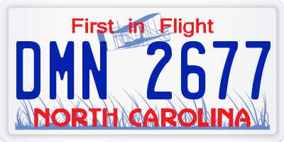 NC license plate DMN2677