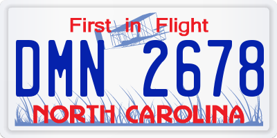 NC license plate DMN2678