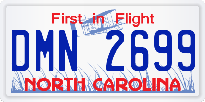 NC license plate DMN2699