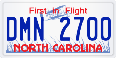 NC license plate DMN2700