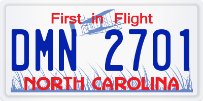 NC license plate DMN2701