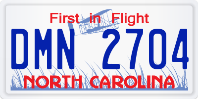 NC license plate DMN2704