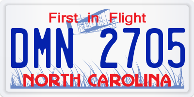 NC license plate DMN2705