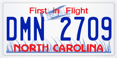NC license plate DMN2709