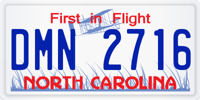 NC license plate DMN2716