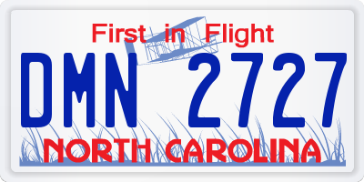 NC license plate DMN2727