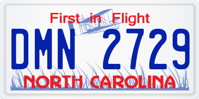 NC license plate DMN2729