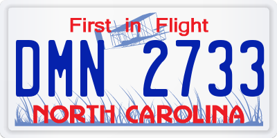 NC license plate DMN2733