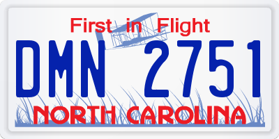 NC license plate DMN2751
