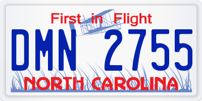 NC license plate DMN2755