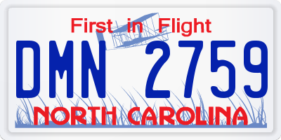 NC license plate DMN2759