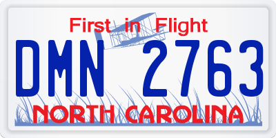 NC license plate DMN2763