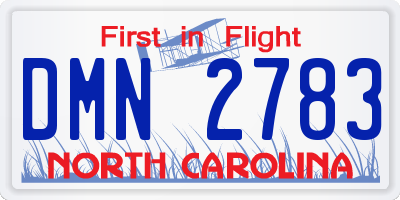 NC license plate DMN2783