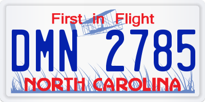 NC license plate DMN2785