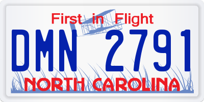 NC license plate DMN2791