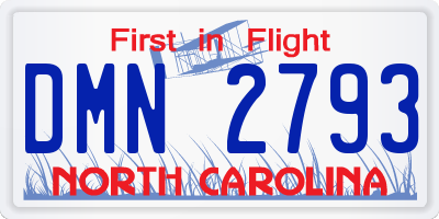 NC license plate DMN2793