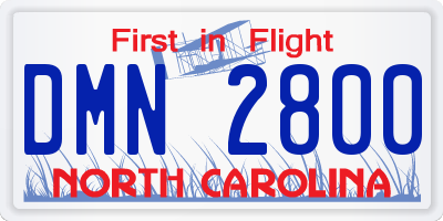 NC license plate DMN2800