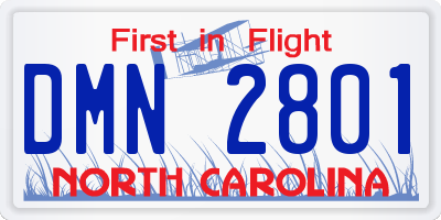 NC license plate DMN2801