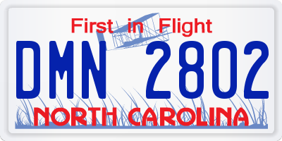 NC license plate DMN2802