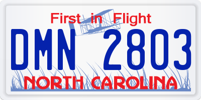 NC license plate DMN2803