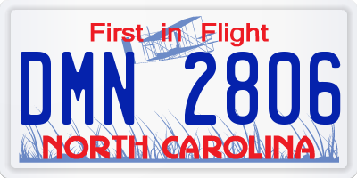 NC license plate DMN2806