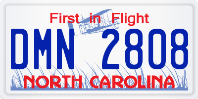 NC license plate DMN2808