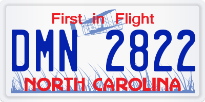 NC license plate DMN2822